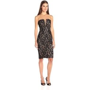 Bailey 44 Vivian Black Lace Illusion Neckline Sheath Dress Sleeveless Cocktail 6